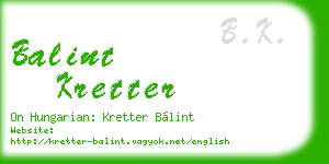 balint kretter business card