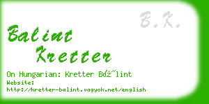balint kretter business card